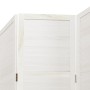 Biombo separador de 5 paneles madera maciza Paulownia blanco de , Divisores de ambientes - Ref: Foro24-358840, Precio: 179,77...