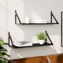 Estantes de pared 2 uds madera ingeniería negro 80x25x25,5 cm de , Estantes y estanterías - Ref: Foro24-836338, Precio: 44,17...