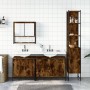 Set de muebles baño 4 pzas madera contrachapada roble ahumado de , Muebles de baño - Ref: Foro24-3214692, Precio: 248,99 €, D...
