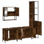 Set de muebles baño 4 pzas madera contrachapada roble ahumado de , Muebles de baño - Ref: Foro24-3214692, Precio: 248,99 €, D...
