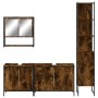 Set de muebles baño 4 pzas madera contrachapada roble ahumado de , Muebles de baño - Ref: Foro24-3214692, Precio: 248,99 €, D...