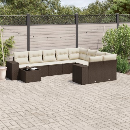 Set de sofás de jardín 10 pzas y cojines ratán sintético marrón de , Conjuntos de jardín - Ref: Foro24-3223062, Precio: 667,1...