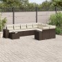 Set de sofás de jardín 10 pzas y cojines ratán sintético marrón de , Conjuntos de jardín - Ref: Foro24-3223062, Precio: 667,1...