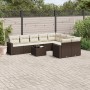 Set de sofás de jardín 10 pzas y cojines ratán sintético marrón de , Conjuntos de jardín - Ref: Foro24-3219443, Precio: 624,1...