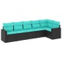 Set de sofás de jardín 6 pzas con cojines ratán sintético negro de , Conjuntos de jardín - Ref: Foro24-3218977, Precio: 474,3...