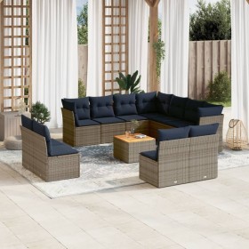 Set sofás de jardín con cojines 12 piezas ratán sintético gris de , Conjuntos de jardín - Ref: Foro24-3256040, Precio: 839,17...