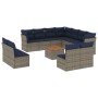 Set sofás de jardín con cojines 12 piezas ratán sintético gris de , Conjuntos de jardín - Ref: Foro24-3256040, Precio: 839,17...