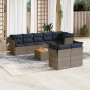 Set de sofás de jardín 9 pzas con cojines ratán sintético gris de , Conjuntos de jardín - Ref: Foro24-3256068, Precio: 684,99...