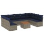 Set de sofás de jardín 10 pzas con cojines ratán sintético gris de , Conjuntos de jardín - Ref: Foro24-3256124, Precio: 681,4...