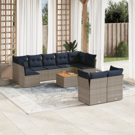 Set de sofás de jardín 10 pzas con cojines ratán sintético gris de , Conjuntos de jardín - Ref: Foro24-3256145, Precio: 728,2...