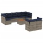 Set de sofás de jardín 10 pzas con cojines ratán sintético gris de , Conjuntos de jardín - Ref: Foro24-3256145, Precio: 728,2...