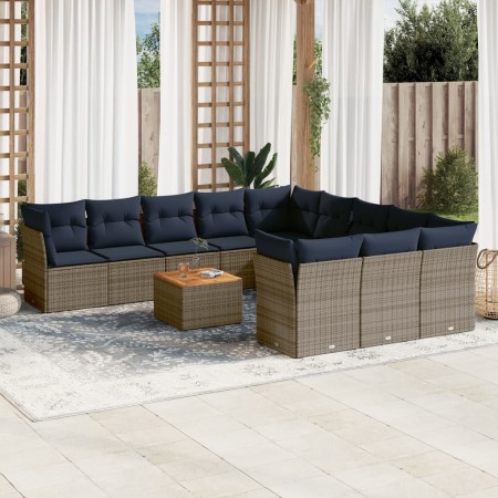 Set sofás de jardín con cojines 12 piezas ratán sintético gris de , Conjuntos de jardín - Ref: Foro24-3256243, Precio: 853,81...