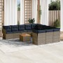 Set sofás de jardín con cojines 12 piezas ratán sintético gris de , Conjuntos de jardín - Ref: Foro24-3256243, Precio: 853,81...