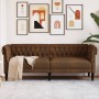 Sofá Chesterfield de 3 plazas tela marrón de , Sofás - Ref: Foro24-372564, Precio: 366,21 €, Descuento: %