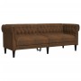 Sofá Chesterfield de 3 plazas tela marrón de , Sofás - Ref: Foro24-372564, Precio: 366,21 €, Descuento: %