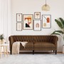 Sofá Chesterfield de 3 plazas tela marrón de , Sofás - Ref: Foro24-372564, Precio: 366,21 €, Descuento: %