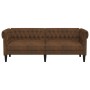 Sofá Chesterfield de 3 plazas tela marrón de , Sofás - Ref: Foro24-372564, Precio: 366,21 €, Descuento: %