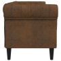 Sofá Chesterfield de 3 plazas tela marrón de , Sofás - Ref: Foro24-372564, Precio: 366,21 €, Descuento: %