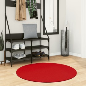 Alfombra de pelo corto OVIEDO roja Ø 100 cm de , Alfombras - Ref: Foro24-375632, Precio: 34,84 €, Descuento: %