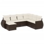 Juego de sofás de jardín 7 piezas con cojines ratán PE marrón de , Sofás modulares de exterior - Ref: Foro24-3221702, Precio:...