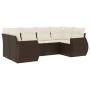 Set sofás de jardín 6 piezas y cojines ratán sintético marrón de , Sofás modulares de exterior - Ref: Foro24-3221782, Precio:...