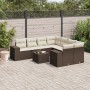Set de sofás de jardín 9 pzas y cojines ratán sintético marrón de , Sofás modulares de exterior - Ref: Foro24-3222362, Precio...