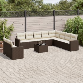Set de sofás de jardín 11 pzas cojines ratán sintético marrón de , Conjuntos de jardín - Ref: Foro24-3217873, Precio: 695,65 ...