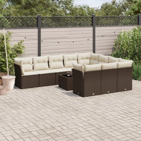 Set de sofás de jardín 11 pzas cojines ratán sintético marrón de , Conjuntos de jardín - Ref: Foro24-3218233, Precio: 714,29 ...