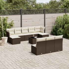 Set de sofás de jardín 11 pzas cojines ratán sintético marrón de , Conjuntos de jardín - Ref: Foro24-3218303, Precio: 649,81 ...