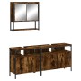 Set de muebles baño 3 pzas madera contrachapada roble ahumado de , Muebles de baño - Ref: Foro24-3214667, Precio: 153,91 €, D...