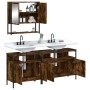 Set de muebles baño 3 pzas madera contrachapada roble ahumado de , Muebles de baño - Ref: Foro24-3214667, Precio: 153,91 €, D...