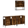 Set de muebles baño 3 pzas madera contrachapada roble ahumado de , Muebles de baño - Ref: Foro24-3214667, Precio: 153,91 €, D...