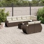 Set de sofás de jardín 9 pzas y cojines ratán sintético marrón de , Sofás modulares de exterior - Ref: Foro24-3221632, Precio...