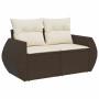 Set de sofás de jardín 9 pzas y cojines ratán sintético marrón de , Conjuntos de jardín - Ref: Foro24-3221162, Precio: 596,53...