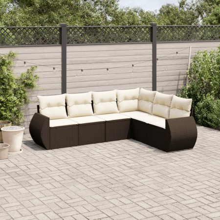 Set sofás de jardín 6 piezas y cojines ratán sintético marrón de , Conjuntos de jardín - Ref: Foro24-3221412, Precio: 434,77 ...