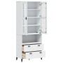 Aparador alto VIKEN madera maciza de pino blanco 80x40x200 cm de , Aparadores - Ref: Foro24-3207141, Precio: 330,79 €, Descue...