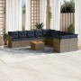 Set de sofás de jardín 11 pzas y cojines ratán sintético gris de , Conjuntos de jardín - Ref: Foro24-3256187, Precio: 794,73 ...