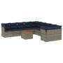 Set de sofás de jardín 11 pzas y cojines ratán sintético gris de , Conjuntos de jardín - Ref: Foro24-3256187, Precio: 794,73 ...