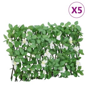 Enrejado expansible de hiedra artificial verde 5 uds 180x30 cm de , Paneles de vallas - Ref: Foro24-366589, Precio: 79,47 €, ...