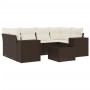 Juego de sofás de jardín 7 piezas con cojines ratán PE marrón de , Sofás modulares de exterior - Ref: Foro24-3222322, Precio:...