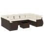 Set de sofás de jardín 10 pzas y cojines ratán sintético marrón de , Sofás modulares de exterior - Ref: Foro24-3221812, Preci...
