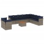 Set de sofás de jardín 11 pzas y cojines ratán sintético gris de , Conjuntos de jardín - Ref: Foro24-3256054, Precio: 812,37 ...