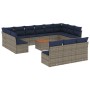 Set de sofás de jardín y cojines 14 pzas ratán sintético gris de , Conjuntos de jardín - Ref: Foro24-3256236, Precio: 1,00 €,...