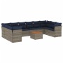 Set de sofás de jardín 11 pzas y cojines ratán sintético gris de , Conjuntos de jardín - Ref: Foro24-3256166, Precio: 794,73 ...