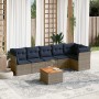 Set de sofás de jardín 7 pzas con cojines ratán sintético gris de , Conjuntos de jardín - Ref: Foro24-3255984, Precio: 512,23...