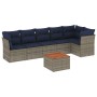Set de sofás de jardín 7 pzas con cojines ratán sintético gris de , Conjuntos de jardín - Ref: Foro24-3255984, Precio: 512,23...