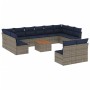 Set sofás de jardín con cojines 13 piezas ratán sintético gris de , Conjuntos de jardín - Ref: Foro24-3256229, Precio: 944,97...