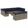 Set de sofás de jardín y cojines 14 pzas ratán sintético gris de , Conjuntos de jardín - Ref: Foro24-3256257, Precio: 1,00 €,...