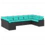 Set de sofás de jardín 10pzas con cojines ratán sintético negro de , Conjuntos de jardín - Ref: Foro24-3219457, Precio: 769,7...