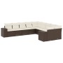 Set de sofás de jardín 10 pzas y cojines ratán sintético marrón de , Conjuntos de jardín - Ref: Foro24-3223112, Precio: 675,5...
